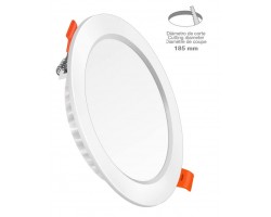 Downlight LED Redondo PRO 230mm Blanco 25W, Corte 185mm ideal Techos de Lamas